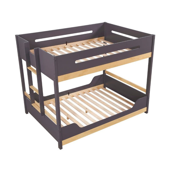 English Elm Contemporary Full Over Bunk Bed Two Tone Wood Frame with Built in Guard Rails B011S02738