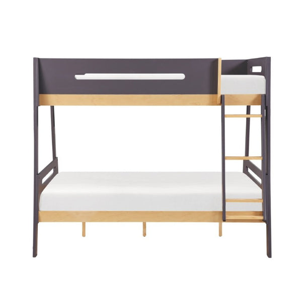 English Elm Contemporary Twin Over Full Bunk Bed Solid Wood Frame with Guard Rails Kids Room B011S02741