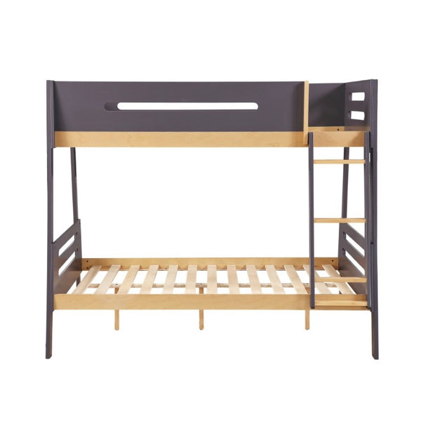 English Elm Contemporary Twin Over Full Bunk Bed Solid Wood Frame with Guard Rails Kids Room B011S02741