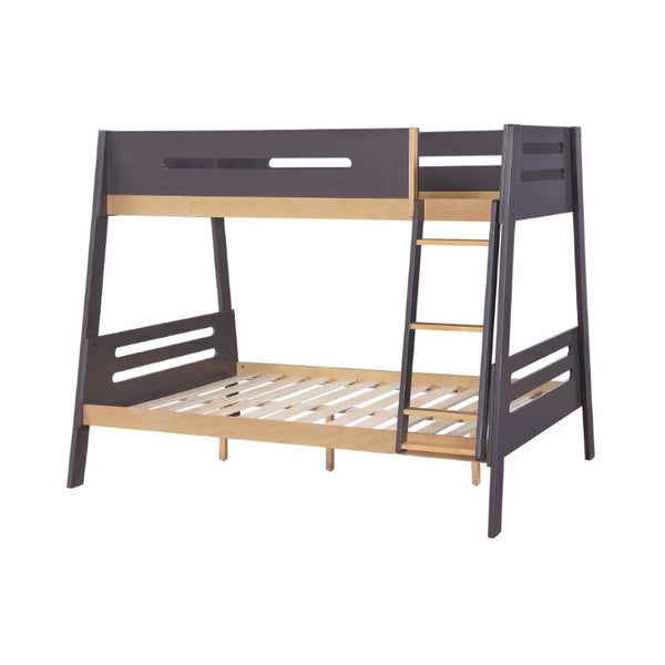 English Elm Contemporary Twin Over Full Bunk Bed Solid Wood Frame with Guard Rails Kids Room B011S02741