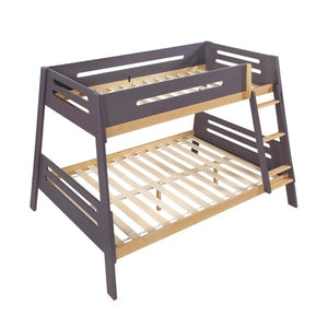 English Elm Contemporary Twin Over Full Bunk Bed Solid Wood Frame with Guard Rails Kids Room B011S02741