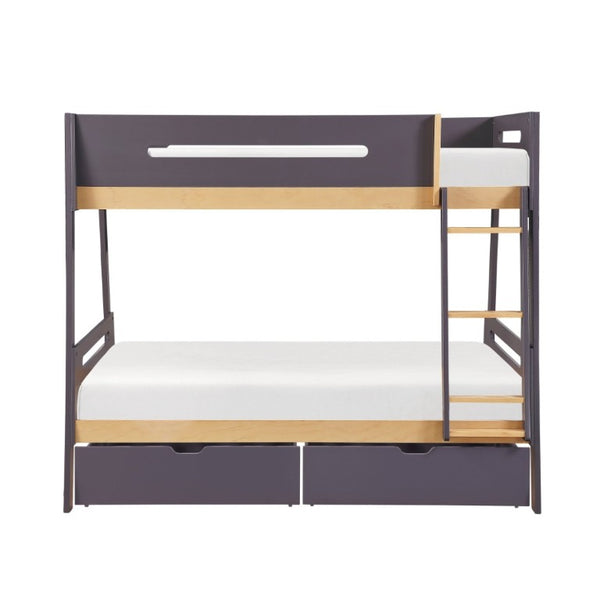 English Elm Contemporary Twin Over Full Bunk Bed with Storage Boxes Guard Rails Youth Bedroom B011S02742