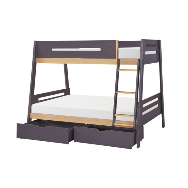 English Elm Contemporary Twin Over Full Bunk Bed with Storage Boxes Guard Rails Youth Bedroom B011S02742