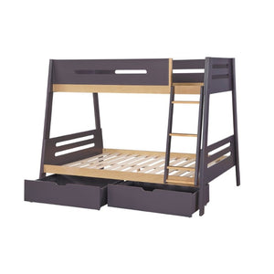 English Elm Contemporary Twin Over Full Bunk Bed with Storage Boxes Guard Rails Youth Bedroom B011S02742