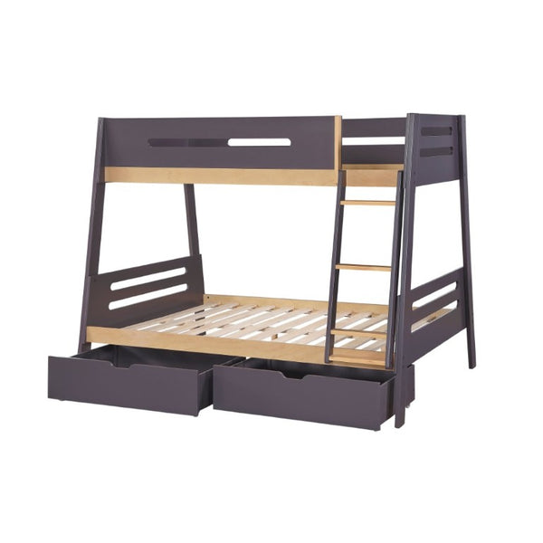 English Elm Contemporary Twin Over Full Bunk Bed with Storage Boxes Guard Rails Youth Bedroom B011S02742