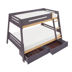 English Elm Contemporary Twin Over Full Bunk Bed with Storage Boxes Guard Rails Youth Bedroom B011S02742