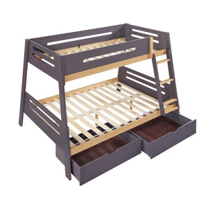 English Elm Contemporary Twin Over Full Bunk Bed with Storage Boxes Guard Rails Youth Bedroom B011S02742