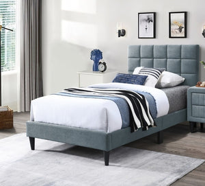 English Elm Luxurious Brushed Linen Full Bed Set with Tufted Headboard and Matching Nightstands Gray B011S02743