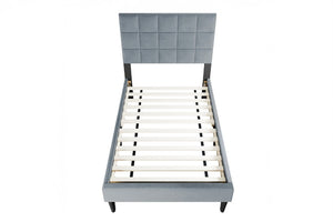 English Elm Luxurious Brushed Linen Full Bed Set with Tufted Headboard and Matching Nightstands Gray B011S02743