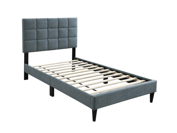 English Elm Luxurious Brushed Linen Full Bed Set with Tufted Headboard and Matching Nightstands Gray B011S02743