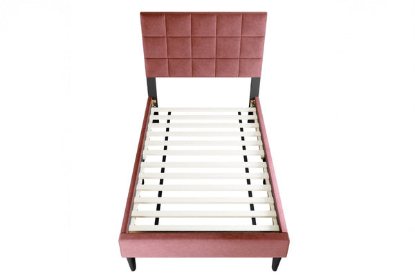 English Elm Luxurious Brushed Linen Full Bed Set with Tufted Headboard and Matching Nightstands Pink B011S02747