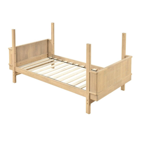 English Elm Unique Twin Over Bunk Bed Wooden Frame Two Tone Youth Bedroom with Guard Rails B011S02748