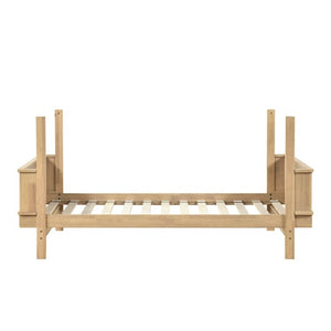 English Elm Unique Twin Over Bunk Bed Wooden Frame Two Tone Youth Bedroom with Guard Rails B011S02748