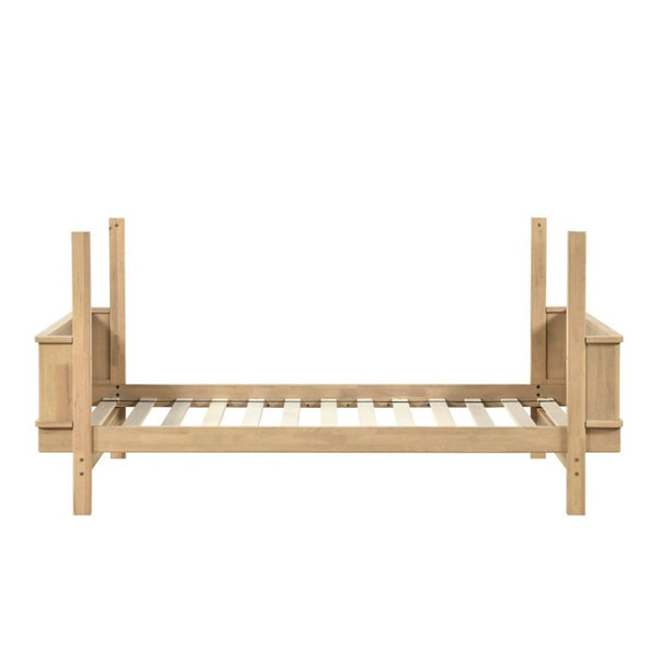 English Elm Unique Twin Over Bunk Bed Wooden Frame Two Tone Youth Bedroom with Guard Rails B011S02748