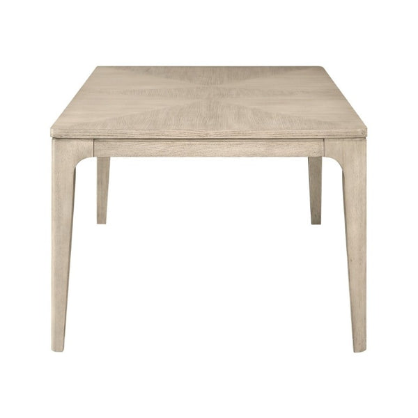 English Elm Modern Oak Veneer Extendable Dining Set with Four Upholstered Chairs in Gray Finish B011S02756