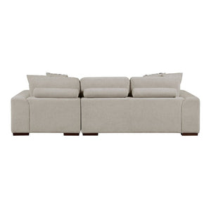English Elm Taupe Chenille Sleeper Sectional with Storage Chaise Tufted Cushions Solid Wood Legs Right Chaise B011S02766