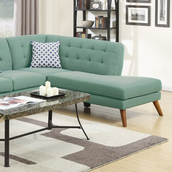 English Elm 2-Piece Tufted Polyfiber Sectional with Nailhead Arms and Chaise for Modern Living Rooms Green B011S02773