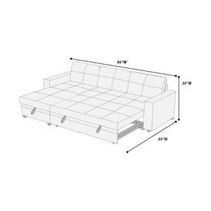 English Elm Charcoal Polyfiber Sectional with Pull Out Sleeper Reversible Storage Chaise for Living Room B011S02785