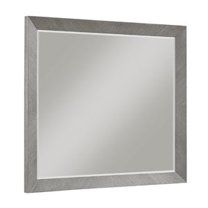 English Elm Stylish Gray Oak Veneer 6 Drawer Dresser with Mirror for Contemporary Bedrooms B011S03598