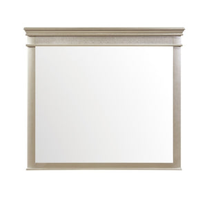 English Elm Modern Glam Silver Dresser with Mirror Seven Dovetail Drawers Chrome Knobs Bedroom B011S03604