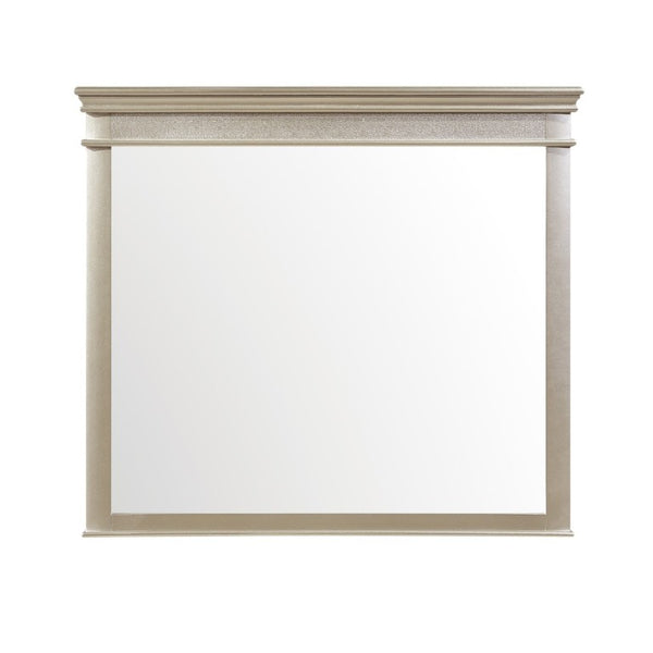 English Elm Modern Glam Silver Dresser with Mirror Seven Dovetail Drawers Chrome Knobs Bedroom B011S03604