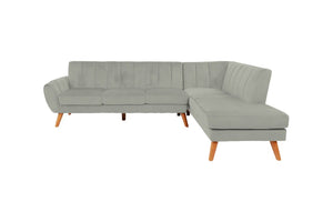 English Elm 2-Pcs Velvet Sectional Sofa with Tufted Back Cushions and Curved Arms for Living Room B011S03650