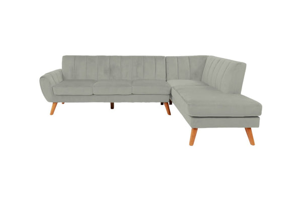English Elm 2-Pcs Velvet Sectional Sofa with Tufted Back Cushions and Curved Arms for Living Room B011S03650