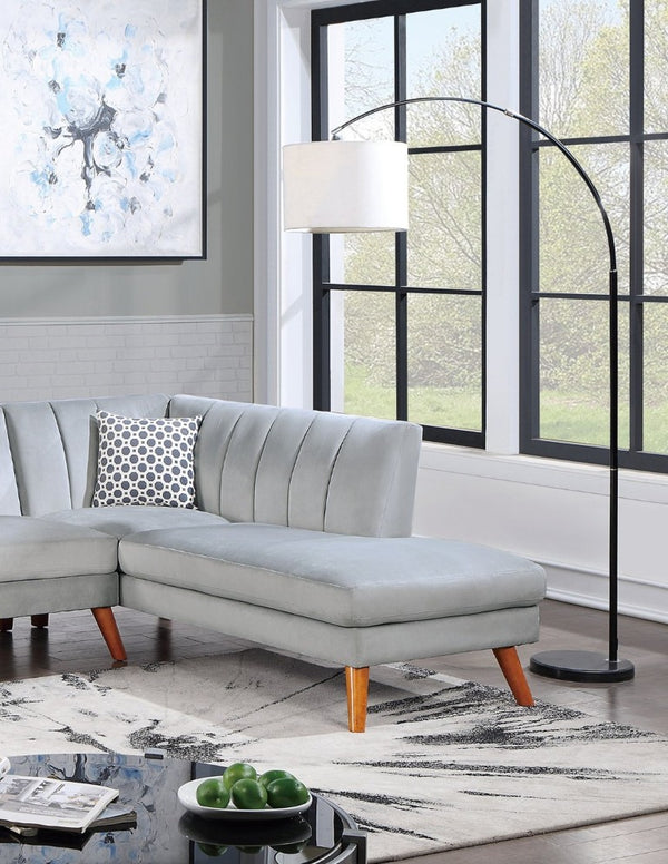 English Elm 2-Pcs Velvet Sectional Sofa with Tufted Back Cushions and Curved Arms for Living Room B011S03650