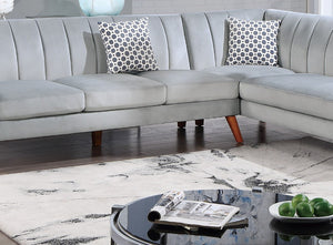 English Elm 2-Pcs Velvet Sectional Sofa with Tufted Back Cushions and Curved Arms for Living Room B011S03650