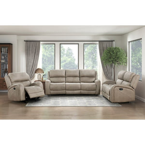 English Elm Sofa and Loveseat Power Reclining Set Microfiber Upholstered Transitional Living Room B011S03806