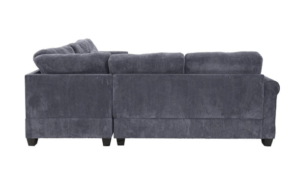 English Elm Laf Raf Corduroy Sectional Four Piece L Shaped Living Room Set with Cocktail Ottoman B011S03807