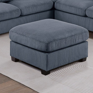 English Elm Laf Raf Corduroy Sectional Four Piece L Shaped Living Room Set with Cocktail Ottoman B011S03807