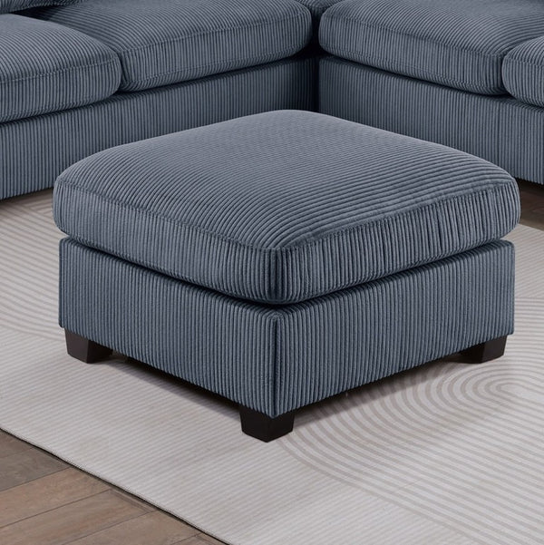 English Elm Laf Raf Corduroy Sectional Four Piece L Shaped Living Room Set with Cocktail Ottoman B011S03807
