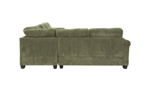 English Elm Laf Raf Modular Sectional with Ottoman Sage Corduroy Four Piece Modern Living Room Set B011S03808