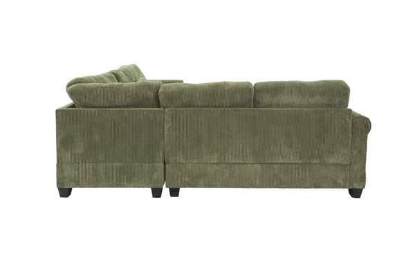 English Elm Laf Raf Modular Sectional with Ottoman Sage Corduroy Four Piece Modern Living Room Set B011S03808