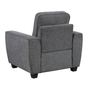 English Elm Contemporary Chenille Living Room Sofa Set with Pocket Coil Support and Plush Cushions Dark Gray 3PC B011S03814