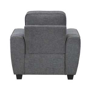 English Elm Contemporary Chenille Living Room Sofa Set with Pocket Coil Support and Plush Cushions Dark Gray 3PC B011S03814