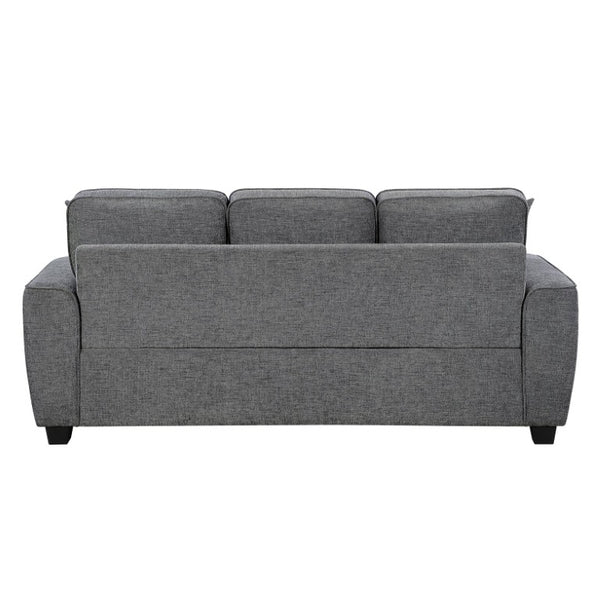 English Elm Contemporary Chenille Upholstered 3 Piece Sofa Set with Pocket Coil Cushion Support Dark Gray B011S03815