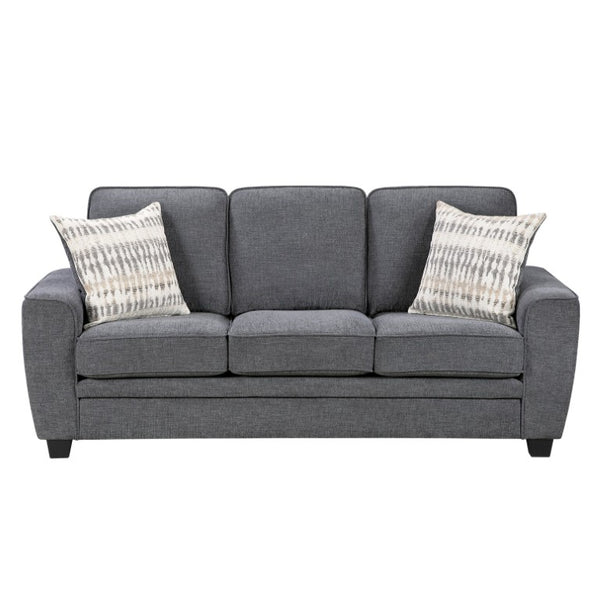 English Elm Contemporary Chenille Upholstered 3 Piece Sofa Set with Pocket Coil Cushion Support Dark Gray B011S03815