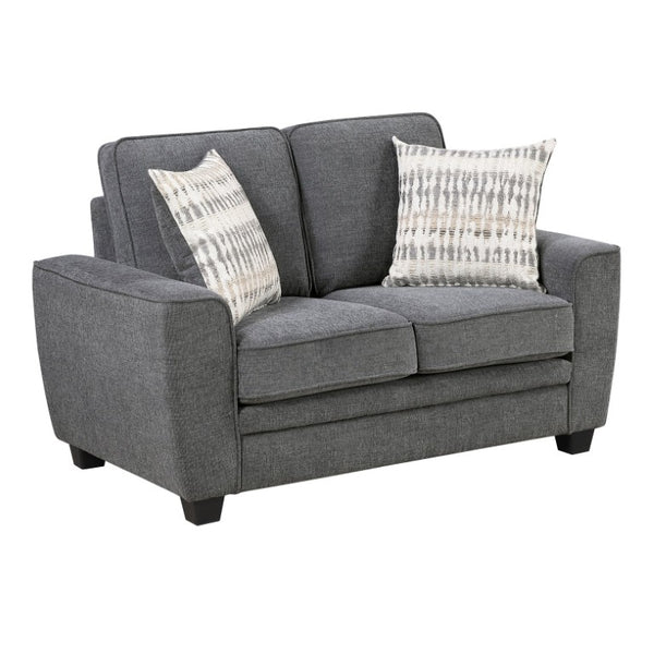 English Elm Contemporary Chenille Upholstered 3 Piece Sofa Set with Pocket Coil Cushion Support Dark Gray B011S03815