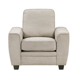 English Elm Contemporary Chenille Upholstered 3 Piece Sofa Set with Pocket Coil Cushion Support Taupe B011S03816