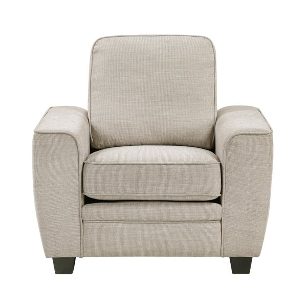 English Elm Contemporary Chenille Upholstered 3 Piece Sofa Set with Pocket Coil Cushion Support Taupe B011S03816