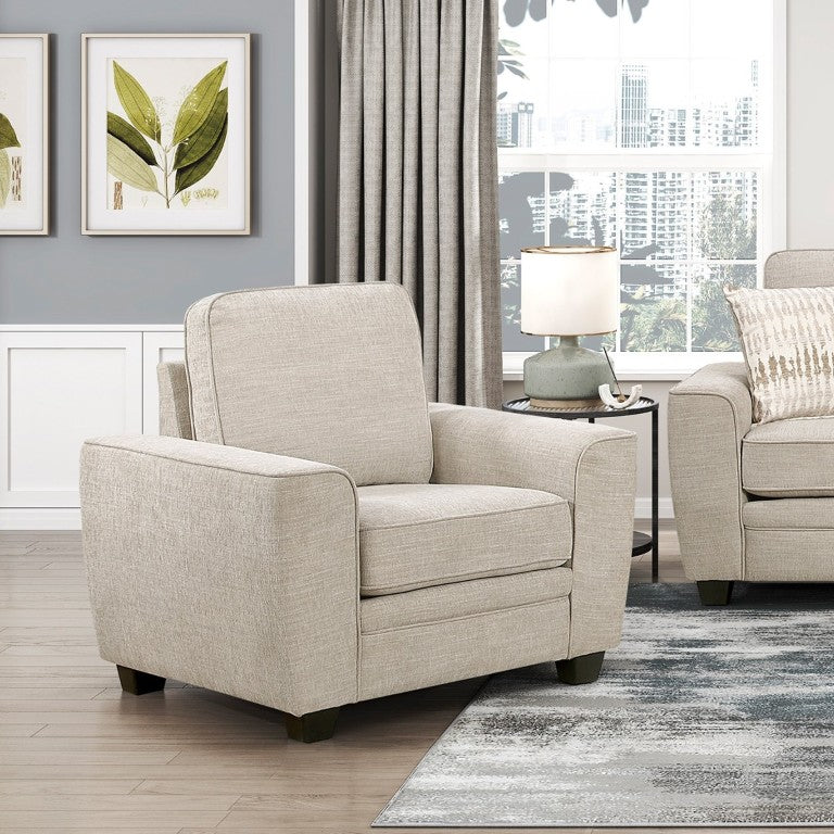 English Elm Contemporary Chenille Upholstered 3 Piece Sofa Set with Pocket Coil Cushion Support Taupe B011S03816