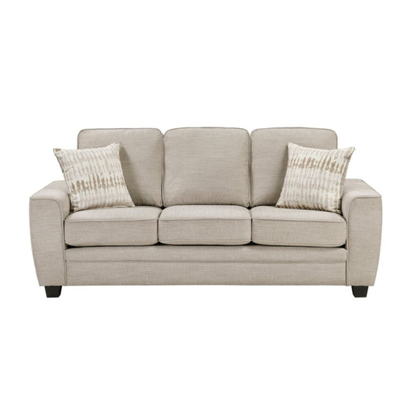 English Elm Contemporary Chenille Upholstered 3 Piece Sofa Set with Pocket Coil Cushion Support Taupe B011S03816