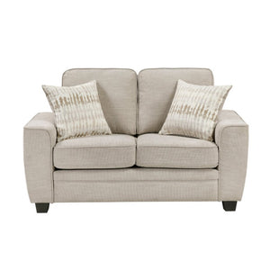 English Elm Contemporary Chenille Upholstered 3 Piece Sofa Set with Pocket Coil Cushion Support Taupe B011S03816