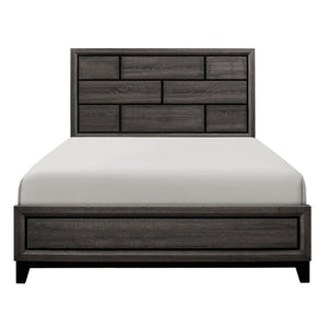 English Elm Bed Full Size Contemporary Gray Melamine Veneer Frame for Modern Bedroom Decor B011S03856