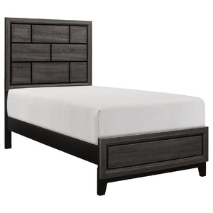 English Elm Bed Full Size Contemporary Gray Melamine Veneer Frame for Modern Bedroom Decor B011S03856