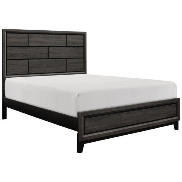 English Elm Bed Full Size Contemporary Gray Melamine Veneer Frame for Modern Bedroom Decor B011S03856
