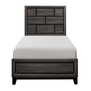 English Elm Bed Full Size Contemporary Gray Melamine Veneer Frame for Modern Bedroom Decor B011S03856