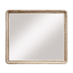 English Elm Modern Oak Veneer 6 Drawer Dresser with Vanity Mirror Natural Wood Bedroom Storage B011S03870